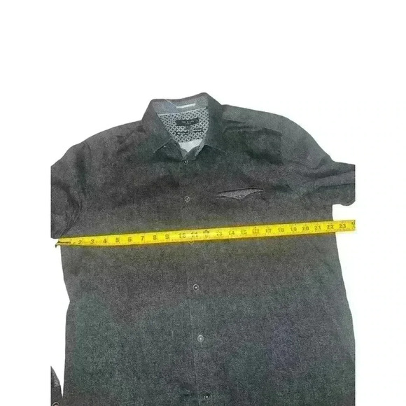 Ted Baker Norbor Modern Slim Fit Microdot Print Sport Shirt Dark Gray Size XL 5 - Picture 8 of 10